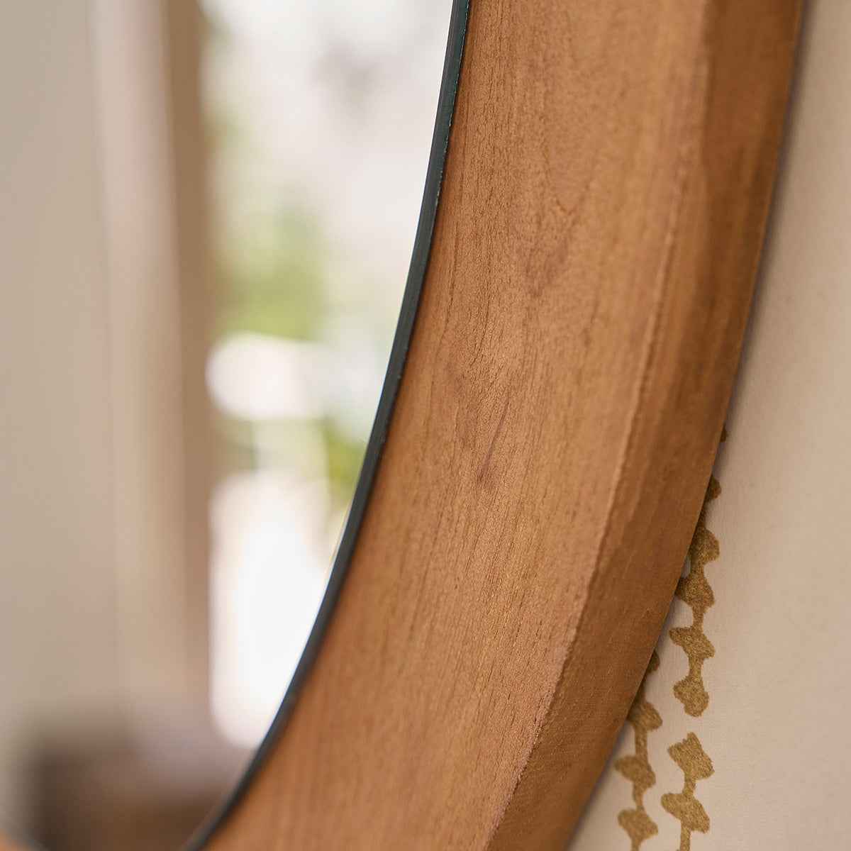 Miroir organique en bois de teck 75x60 cm