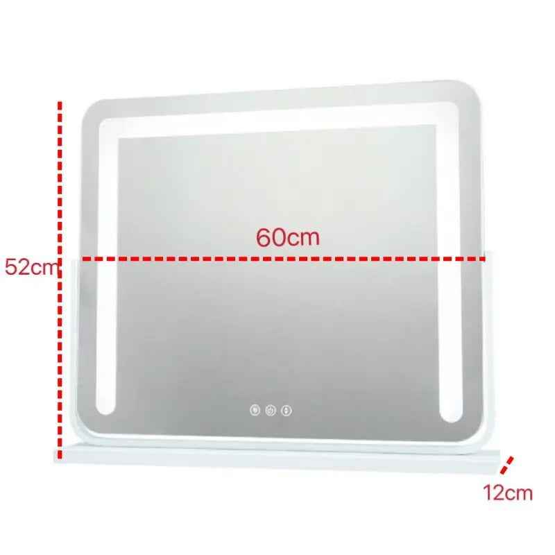 Large Vanity Makeup Mirror with Light – Detachable 15X Magnifier, 3 Color Modes, Touch Control & 360° Rotation