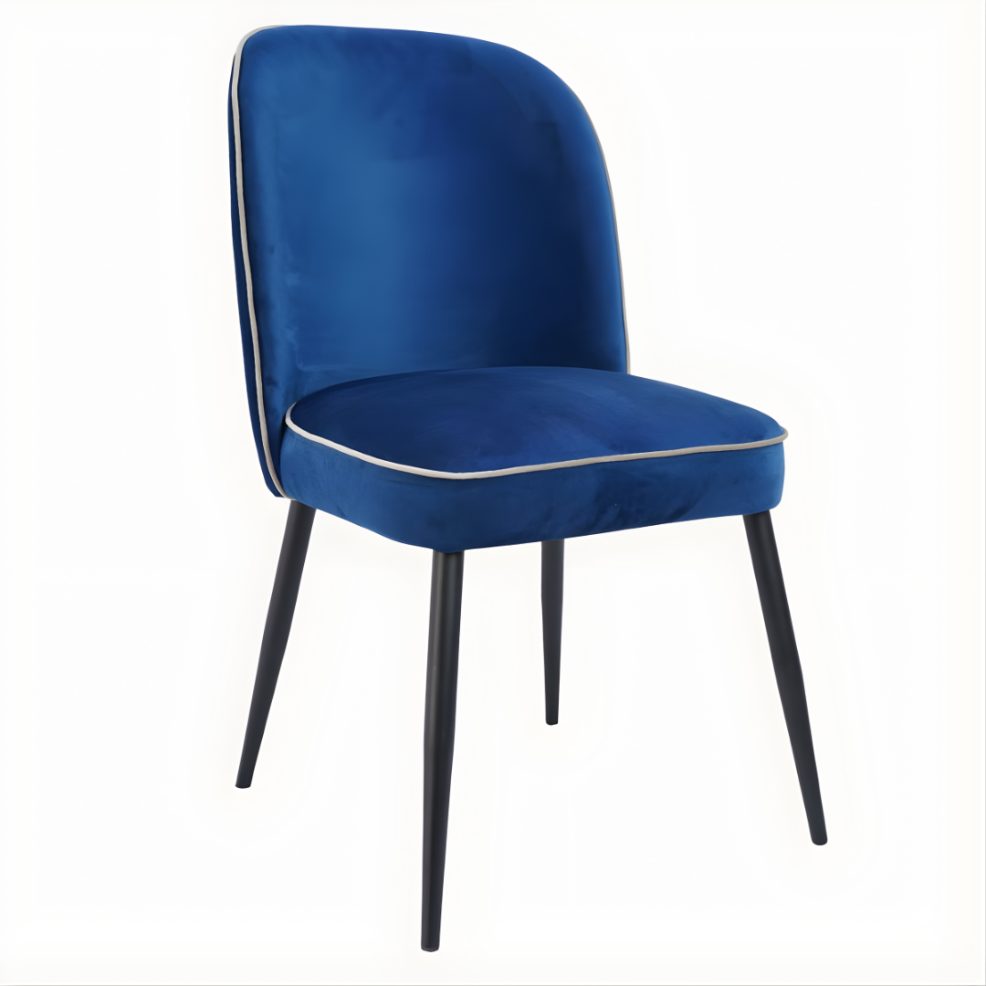 Velours Chic Chaise – Confort Antitache & Pieds Métal Noir - Le miroir.ma