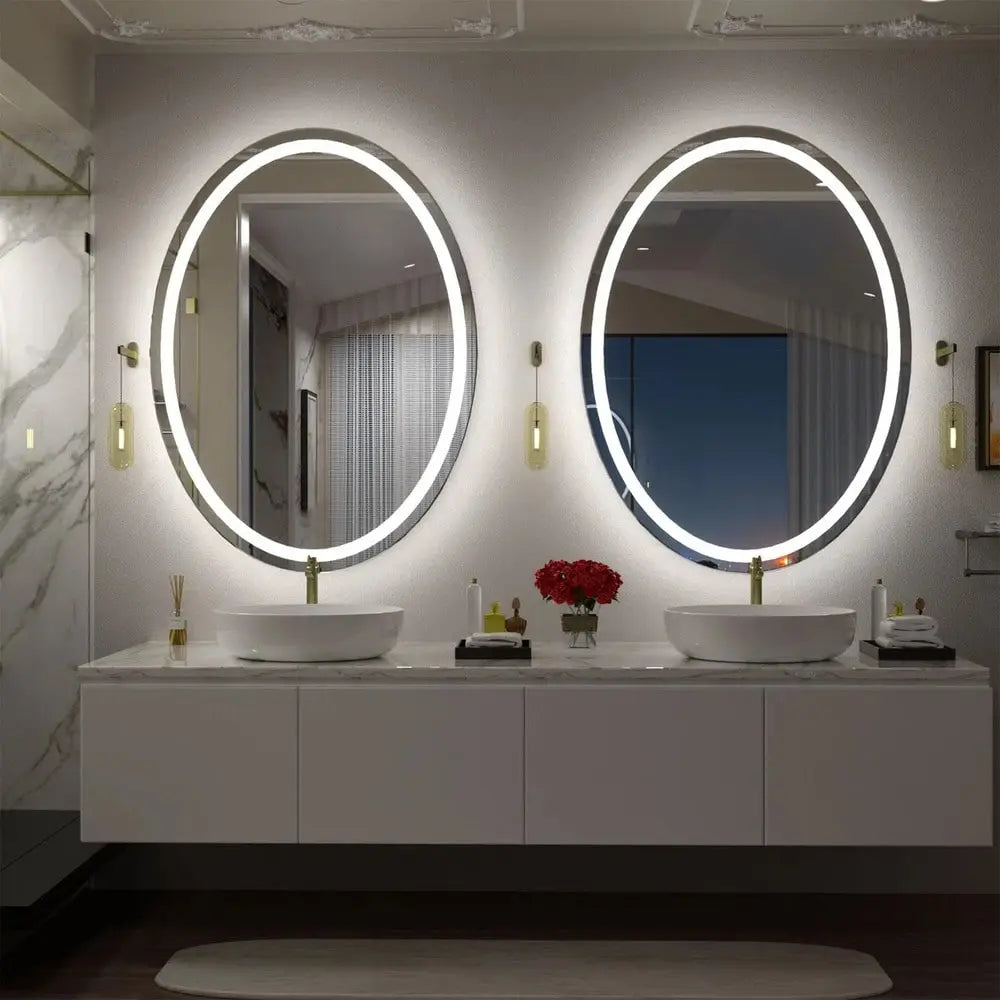 Miroir Ovale AURA LED – Élégance & Pureté