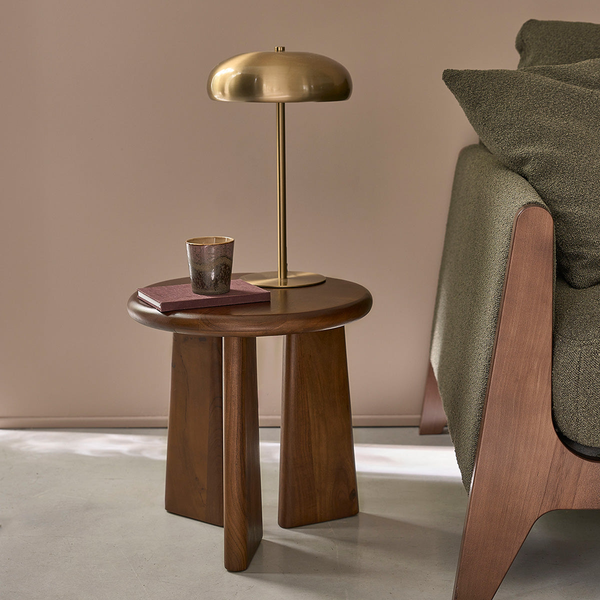 Table d'appoint en bois d'acacia ronde - Le miroir.ma