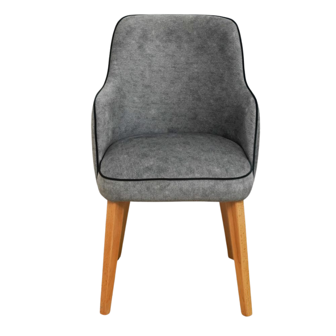 Chaise Scandinave en Velours Antitache – Pieds en Bois Massif