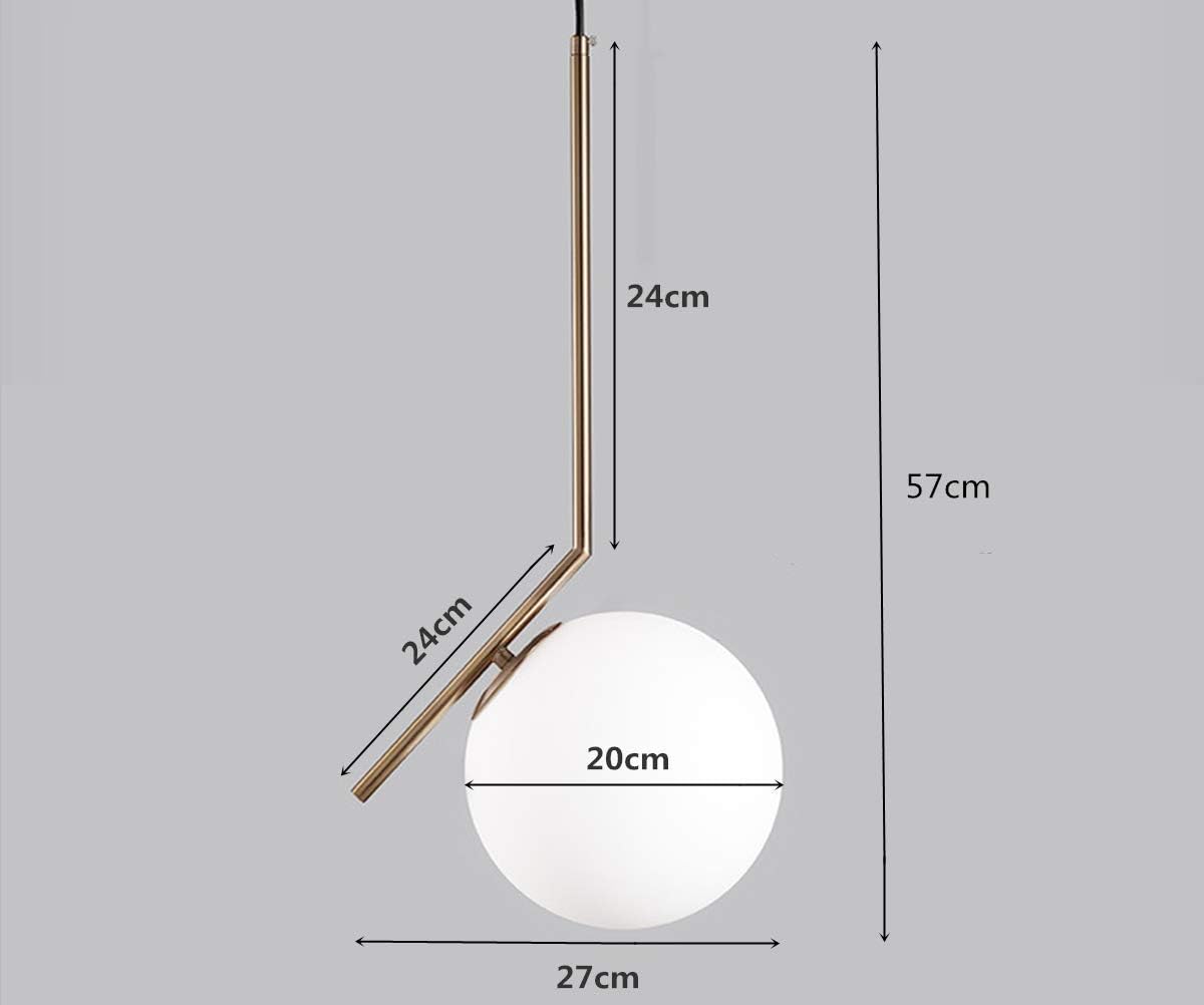 Suspension Mono simple à boule blanche