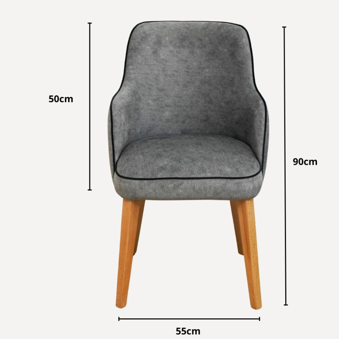 Chaise Scandinave en Velours Antitache – Pieds en Bois Massif