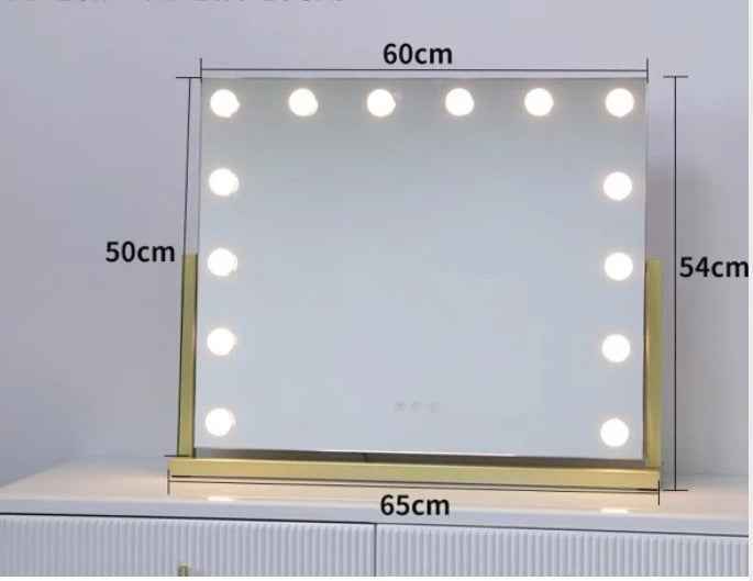 Large Vanity Makeup Mirror with 14 LED Bulbs – 3 Color Modes, Hollywood Mirror for Dressing Room & Bedroom