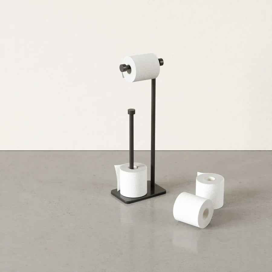 Porte-Rouleaux WC – Design Industriel en Métal Noir et Doré