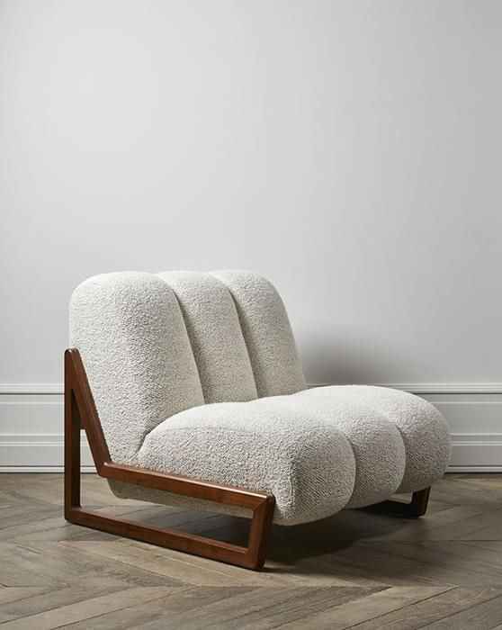 ADMY Boucle – Chaise de Salon en Bois Nordique et Tissu Bouclette - Lemiroir.ma