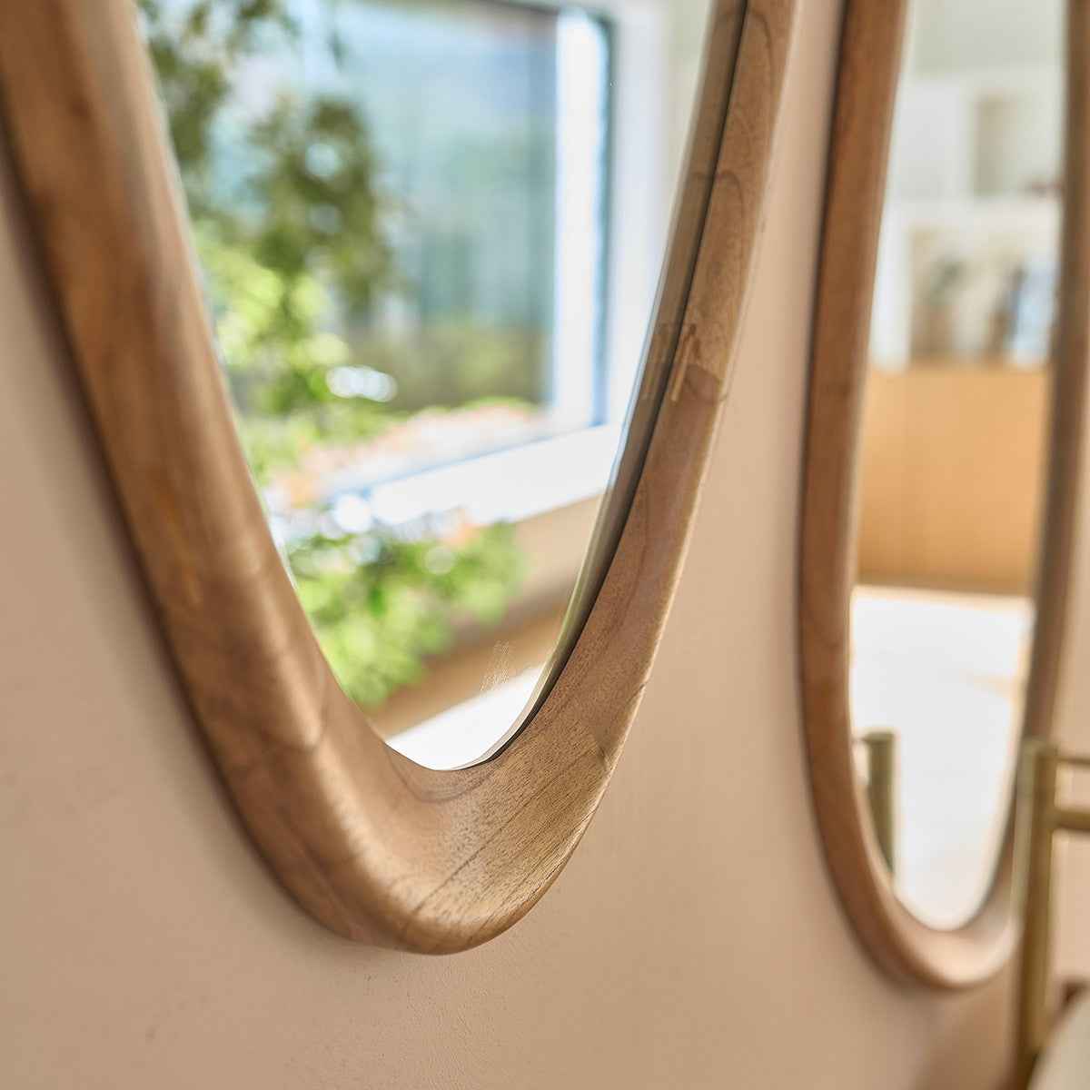 Miroir de décoration en mindi BOIS massif 90 cm