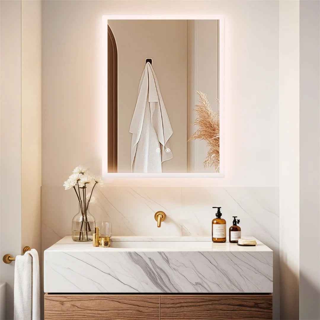 Miroir de Salle de Bain LED Rétroéclairé Moderne avec Anti-Buée et Contrôle Tactile