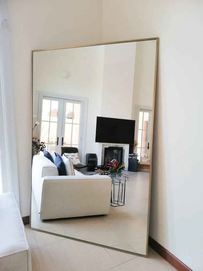 Miroir XXL Rectangulaire Doré - Dimensions 200 x 120 cm à 230 x 155 cm - Lemiroir.ma