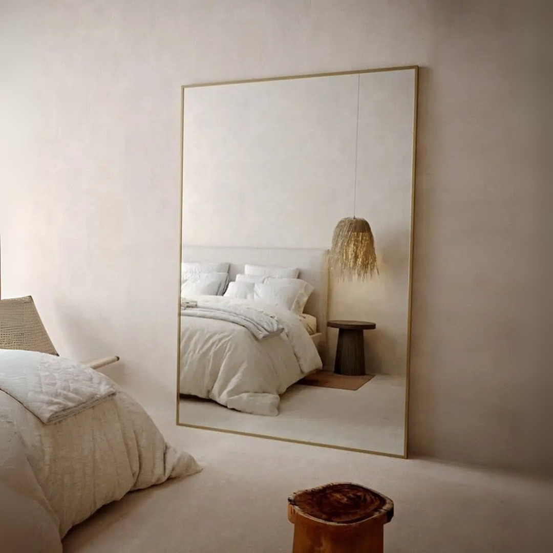 Miroir XXL Rectangulaire Doré - Dimensions 200 x 120 cm à 230 x 155 cm - Lemiroir.ma