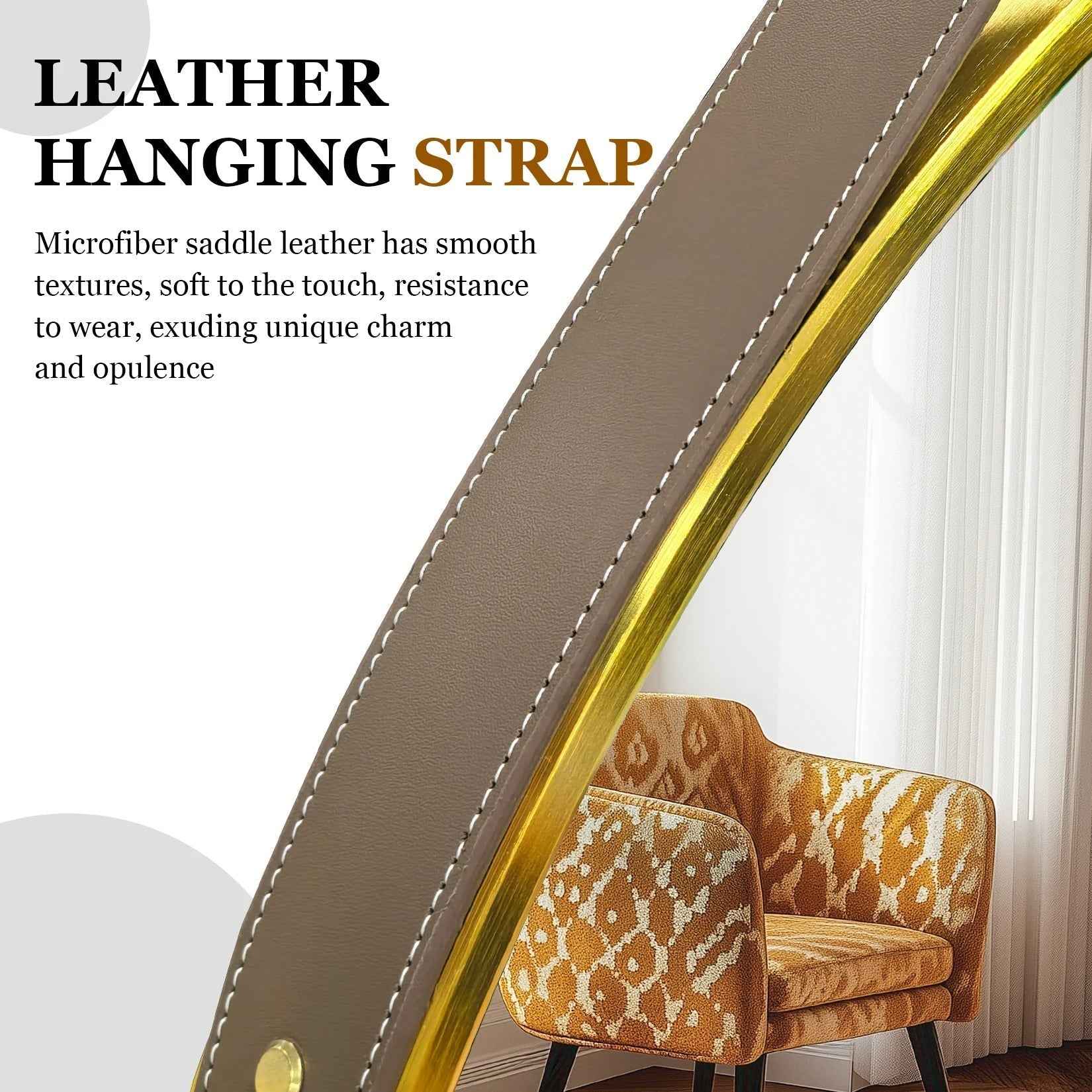 Miroir Mural Rond Décoratif Noir - Cadre en Aluminium (Design Moderne)