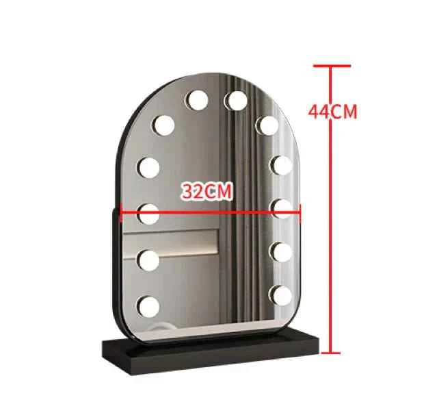 Arched LED Makeup Mirror with Touch Dimming & 10x Magnification, Hollywood Mirror