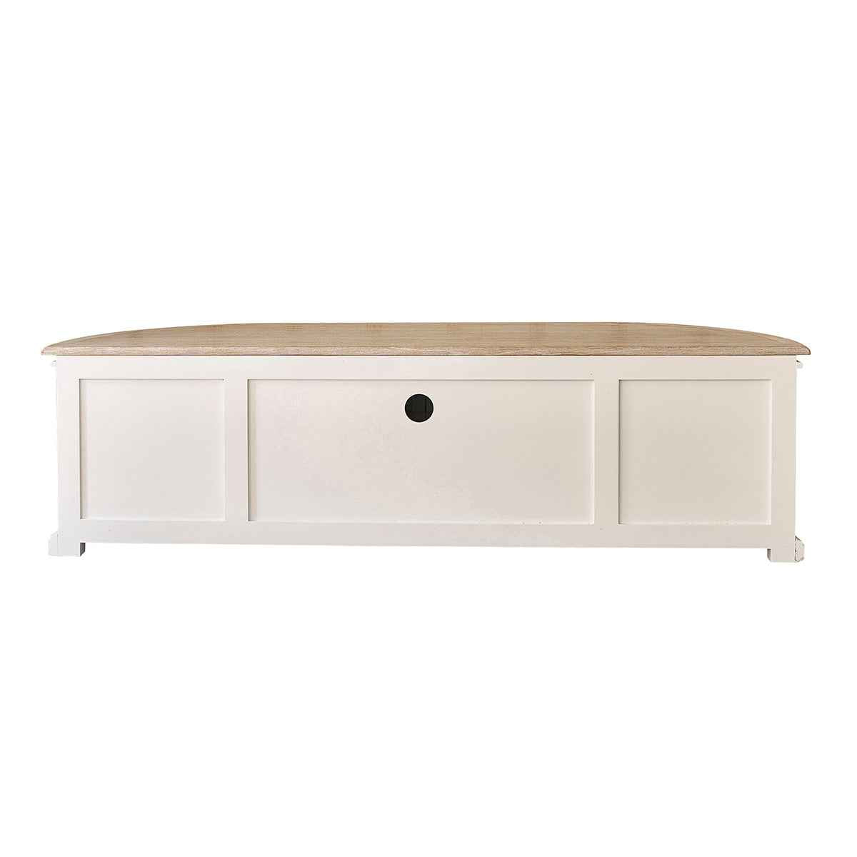 Meuble TV en bois d'acajou et teck blanc 160 cm