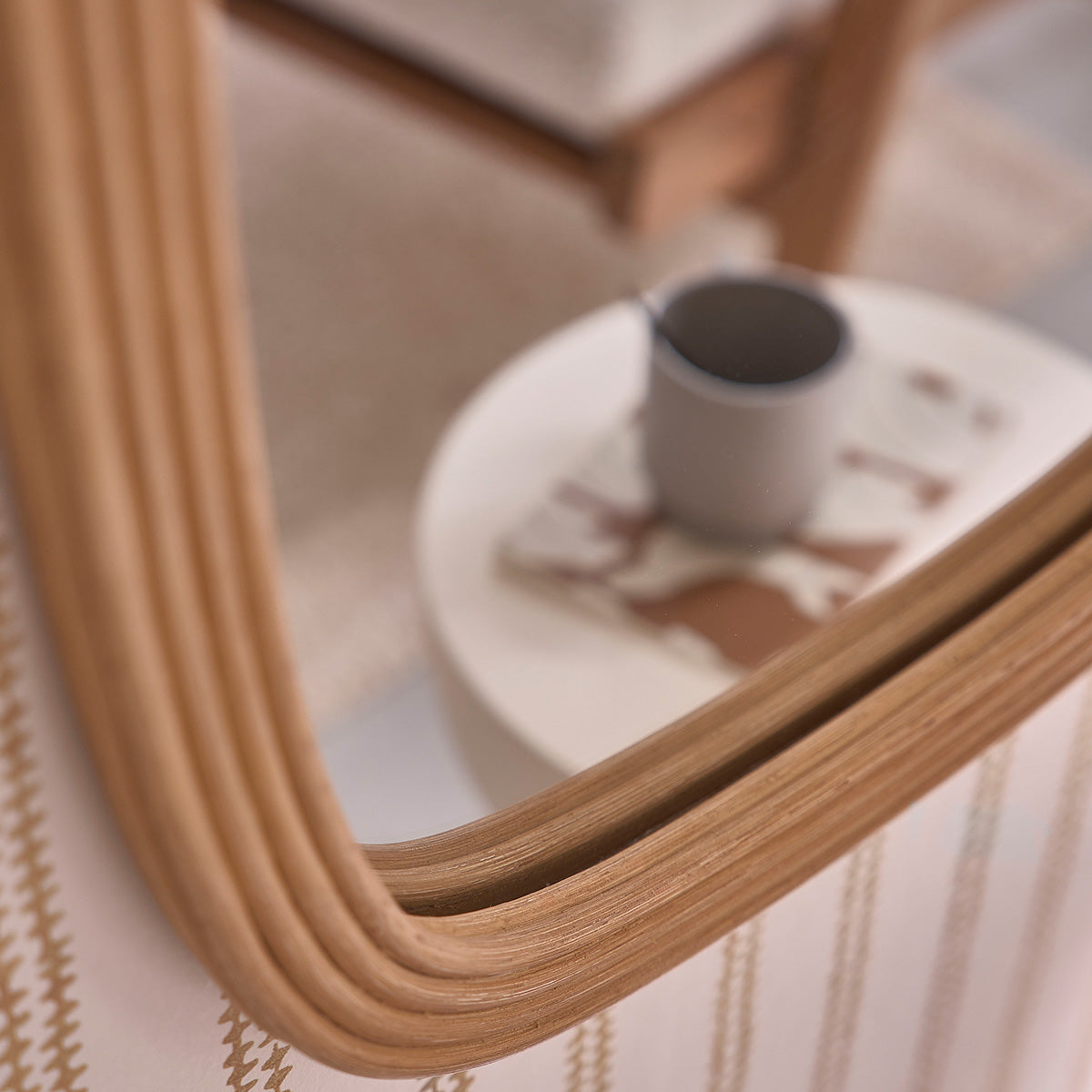 Miroir en rotin 120x60 cm - Le miroir.ma