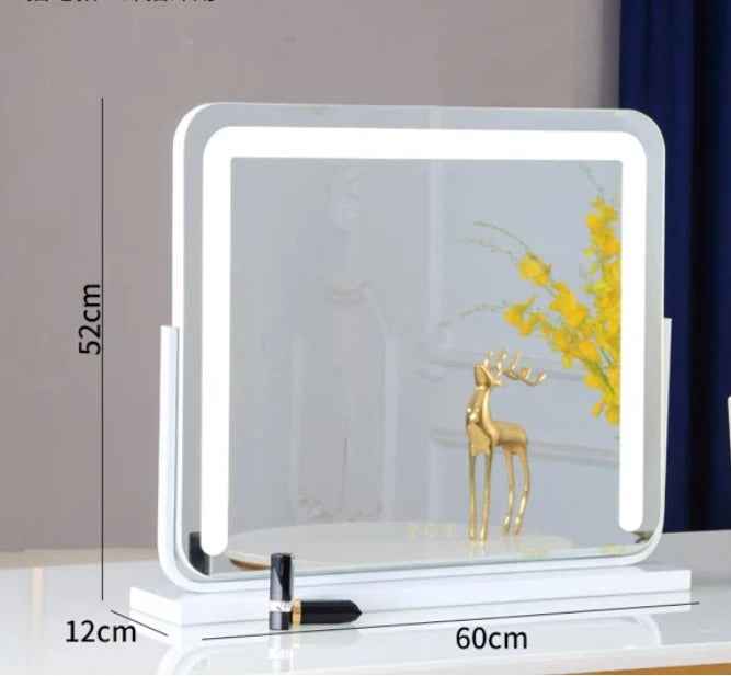 Large Vanity Makeup Mirror with Light – Detachable 15X Magnifier, 3 Color Modes, Touch Control & 360° Rotation