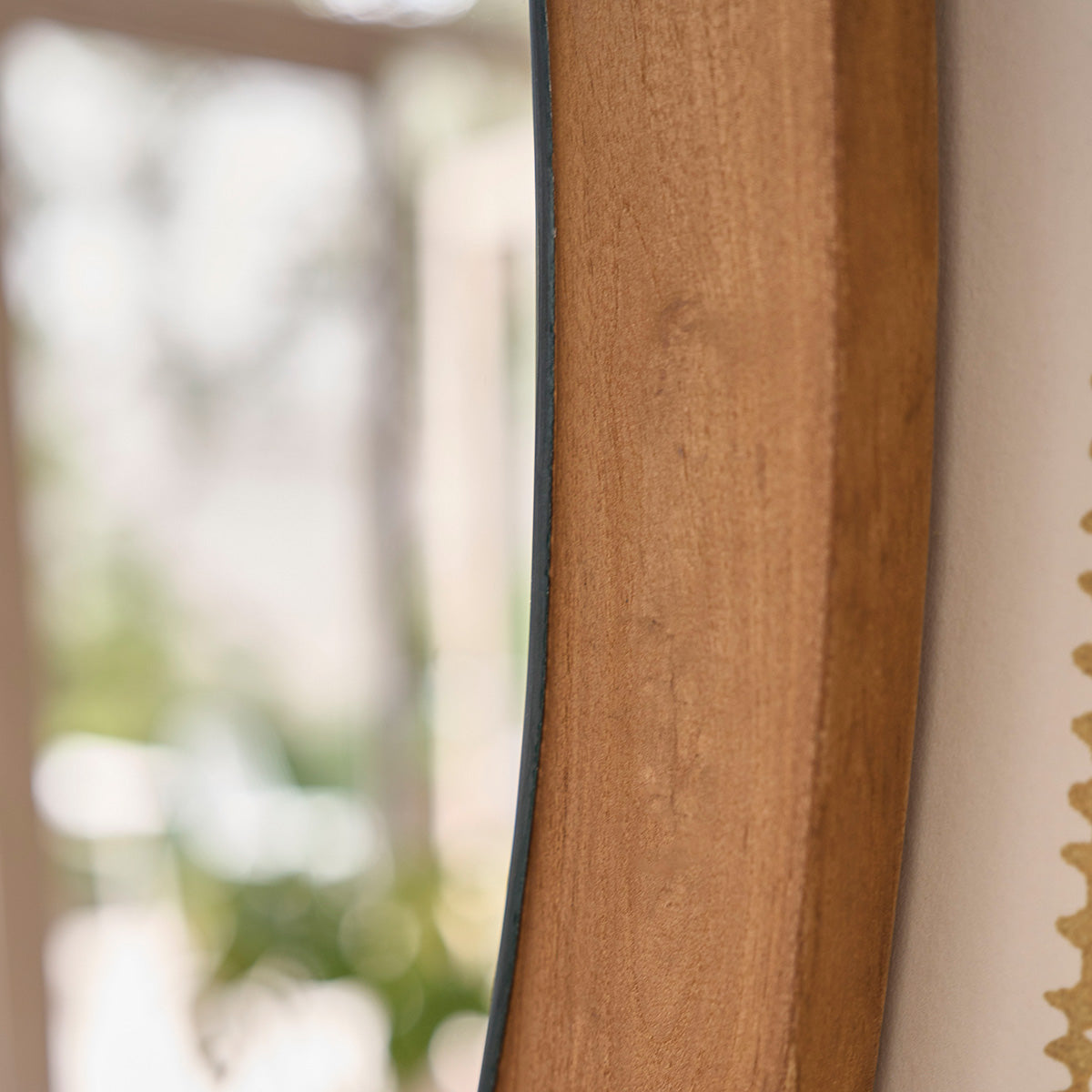 Miroir organique en bois de teck 90x60 cm - Le miroir.ma