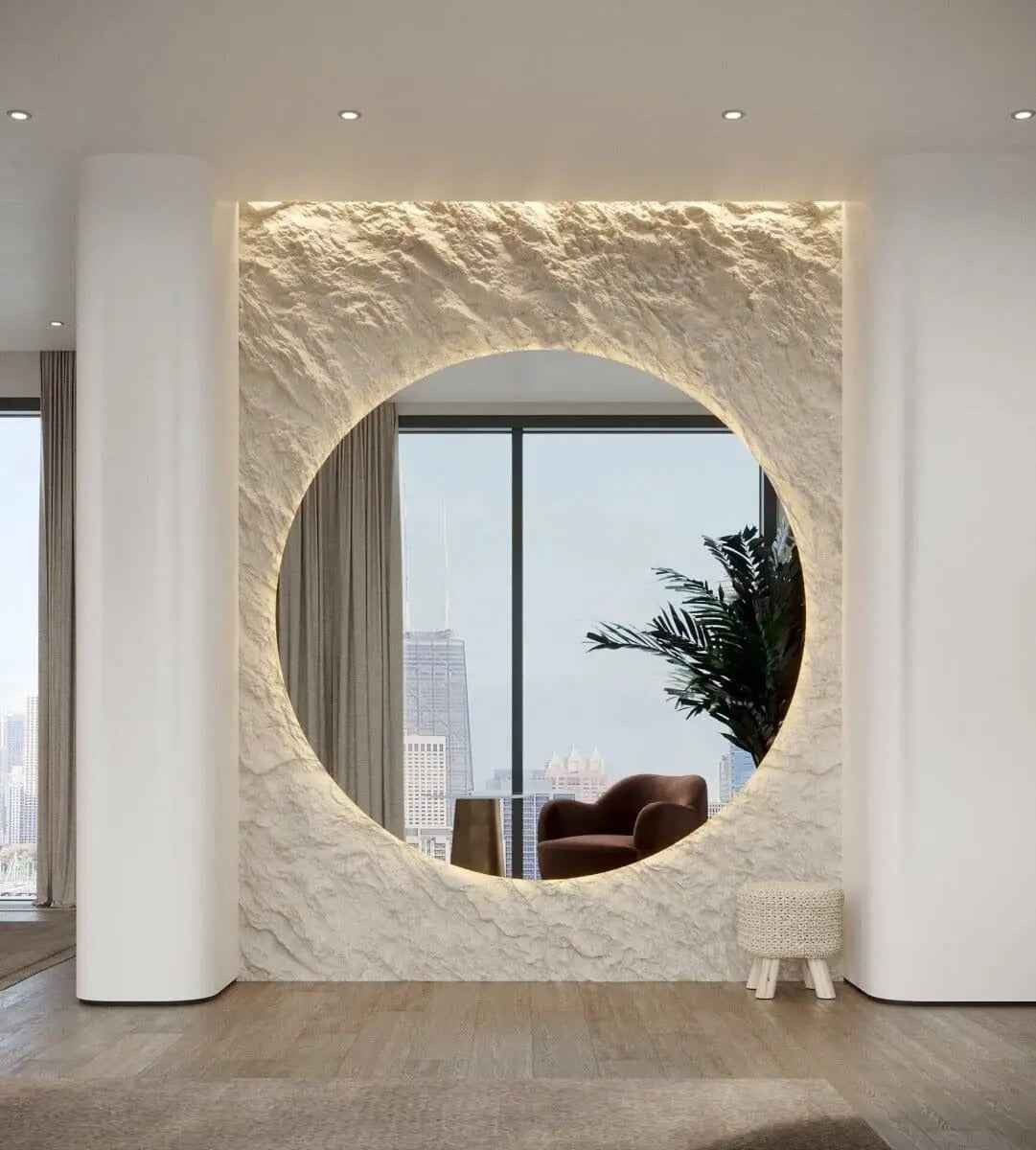 Grand Miroir Rond avec Option LED - Diamètre 180 cm ou 200 cm - Lemiroir.ma