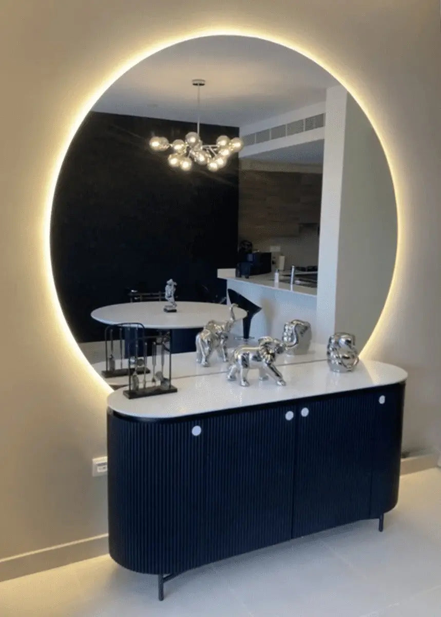 Grand Miroir Rond avec Option LED - Diamètre 180 cm ou 200 cm - The Miroir