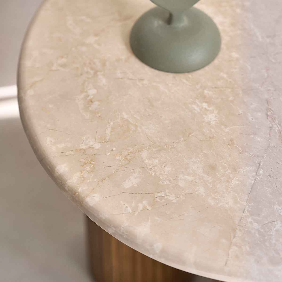 Table d'appoint en bois de manguier et marbre ronde