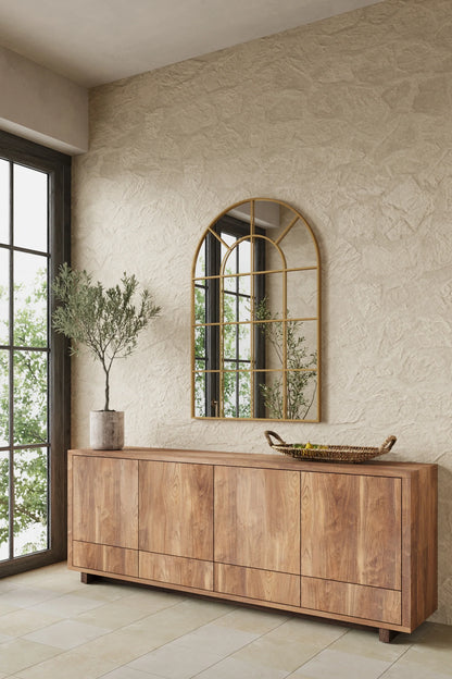 Miroir Pleine Longueur Arche Fenêtre Doré Astrid 200 × 100 cm