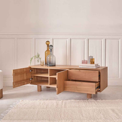 Meuble TV en teck massif 150 cm