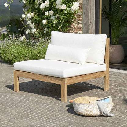 Fauteuil de jardin en teck massif blanc