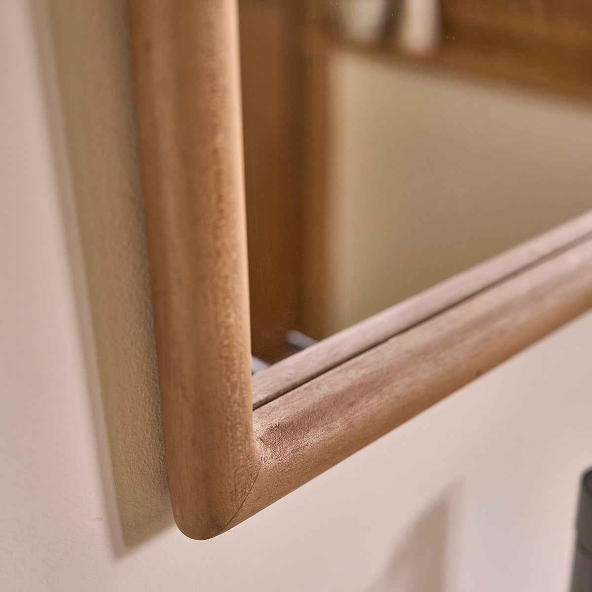 Miroir en teck massif 80x50 cm