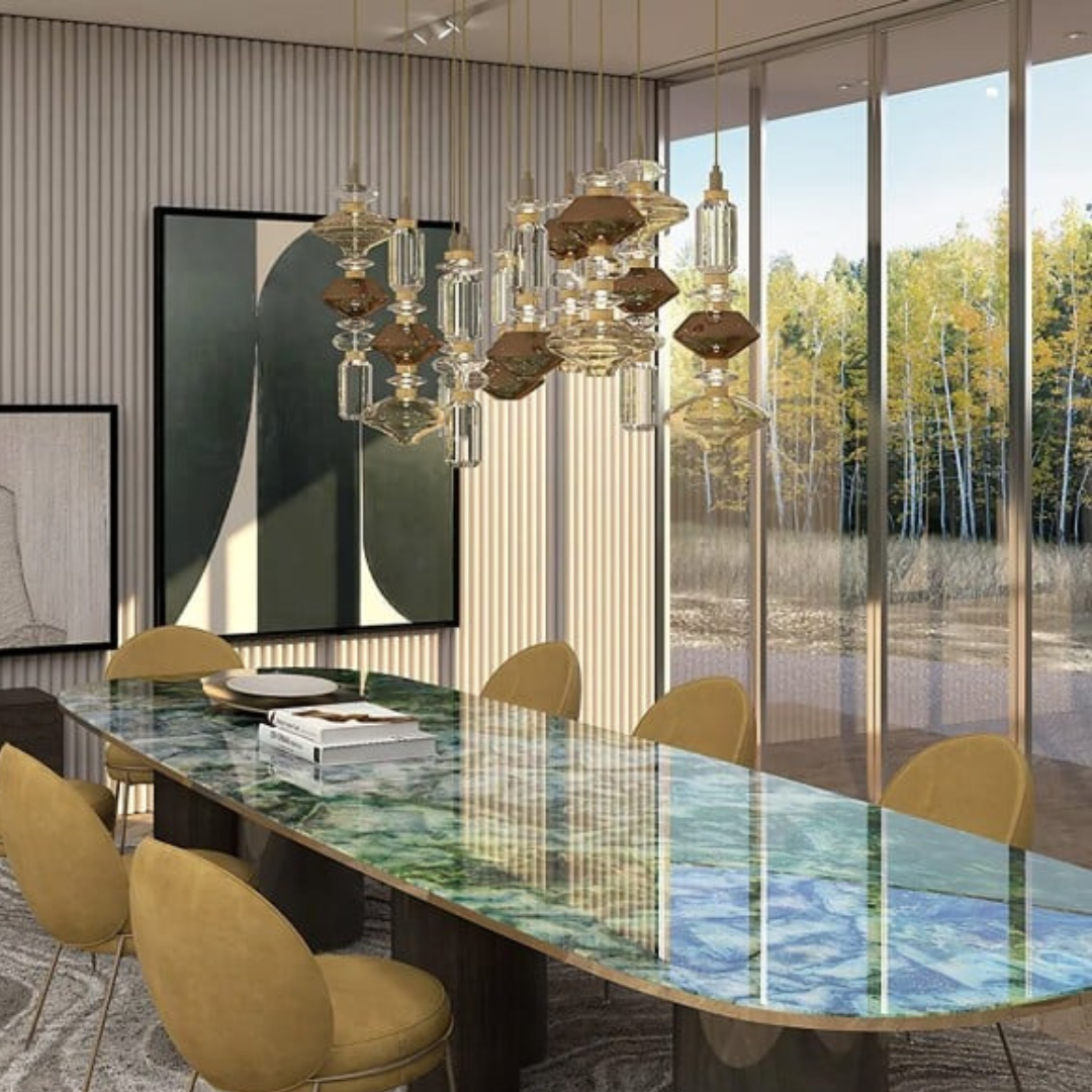 Suspension Letty en verre soufflé décorative au design moderne