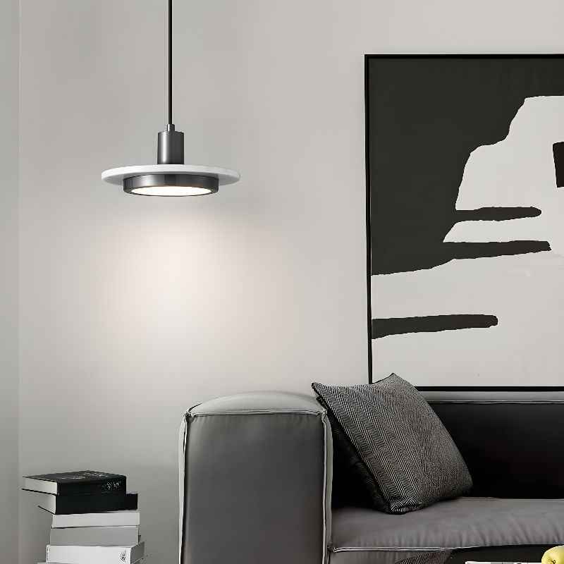 Suspension Dark silver moderne en marbre naturel
