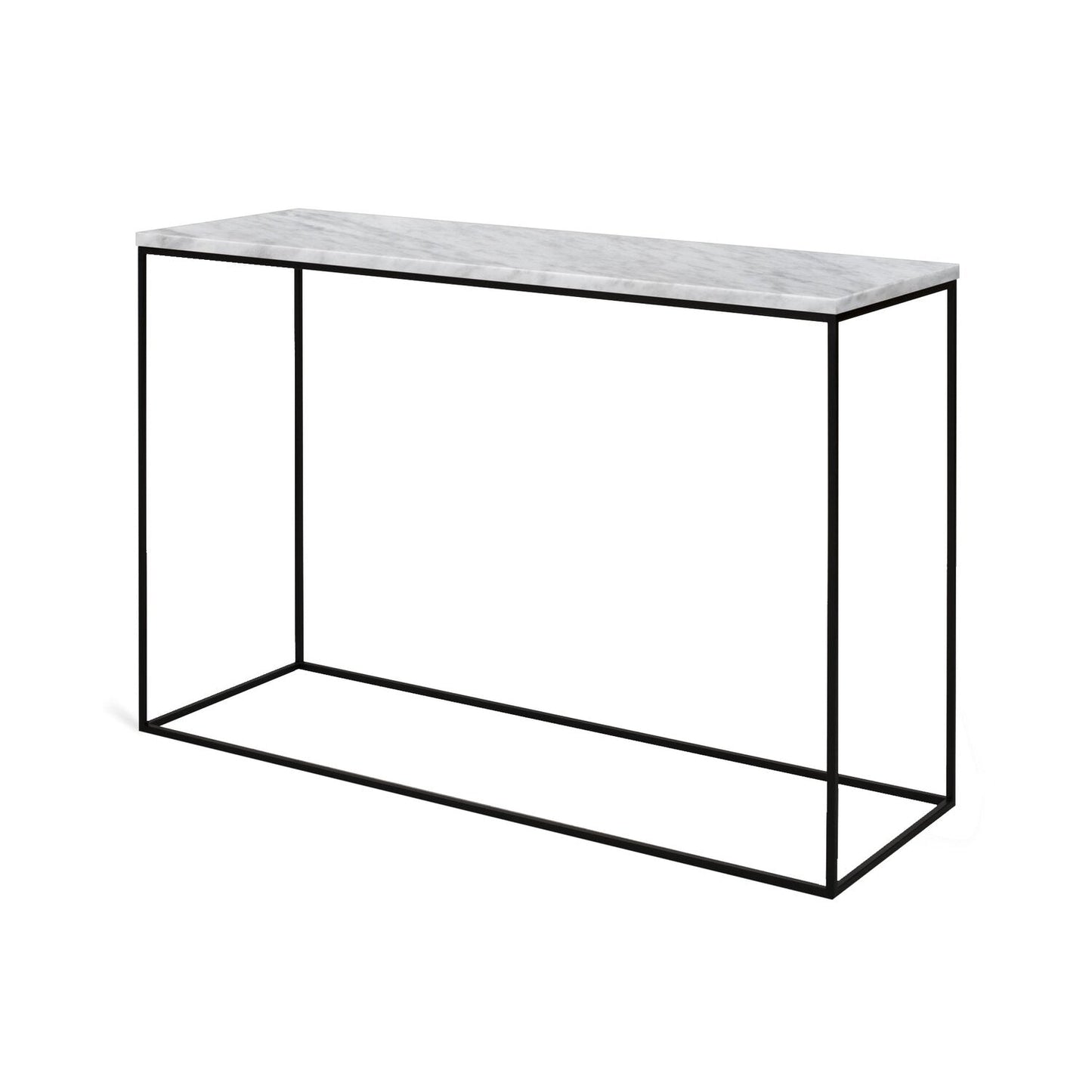 Console en Marbre Blanc et Métal Noir – Minimalisme et Raffinement - Lemiroir.ma
