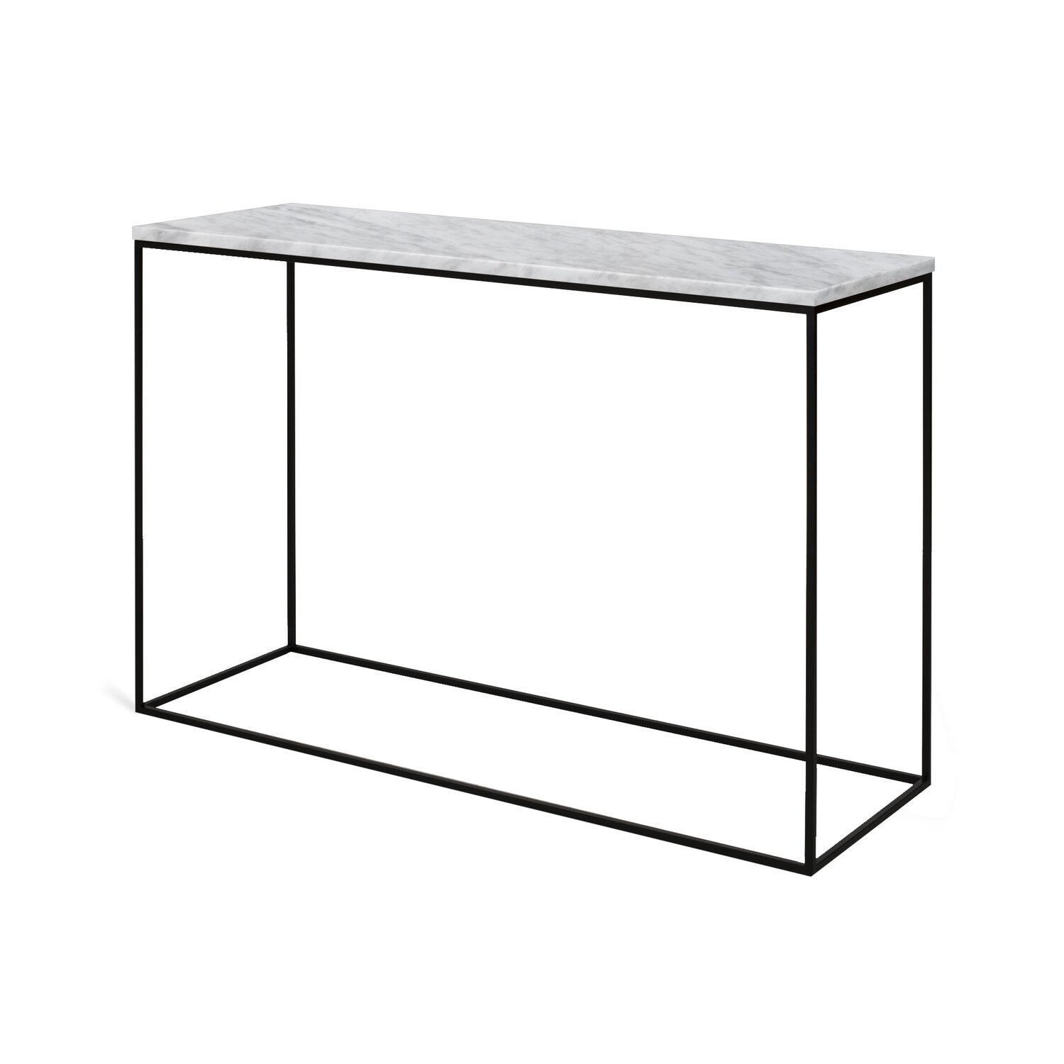 Console en Marbre Blanc et Métal Noir – Minimalisme et Raffinement - Lemiroir.ma