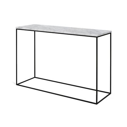 Console en Marbre Blanc et Métal Noir – Minimalisme et Raffinement - Lemiroir.ma