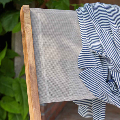 Chaise de jardin en acacia massif et textilène gris