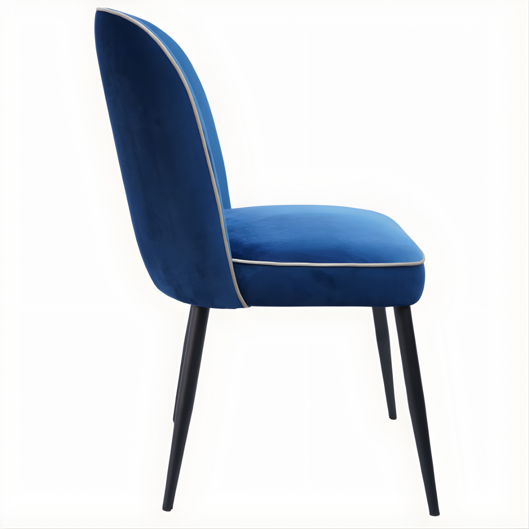 Velours Chic Chaise – Confort Antitache & Pieds Métal Noir - Le miroir.ma