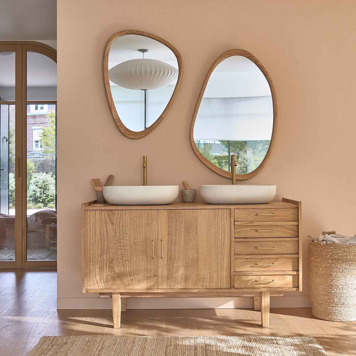 Miroir en mindi massif 90x60 cm