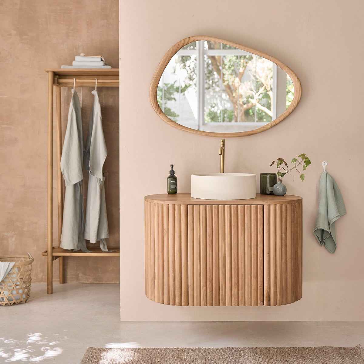 Miroir en mindi massif 90x60 cm