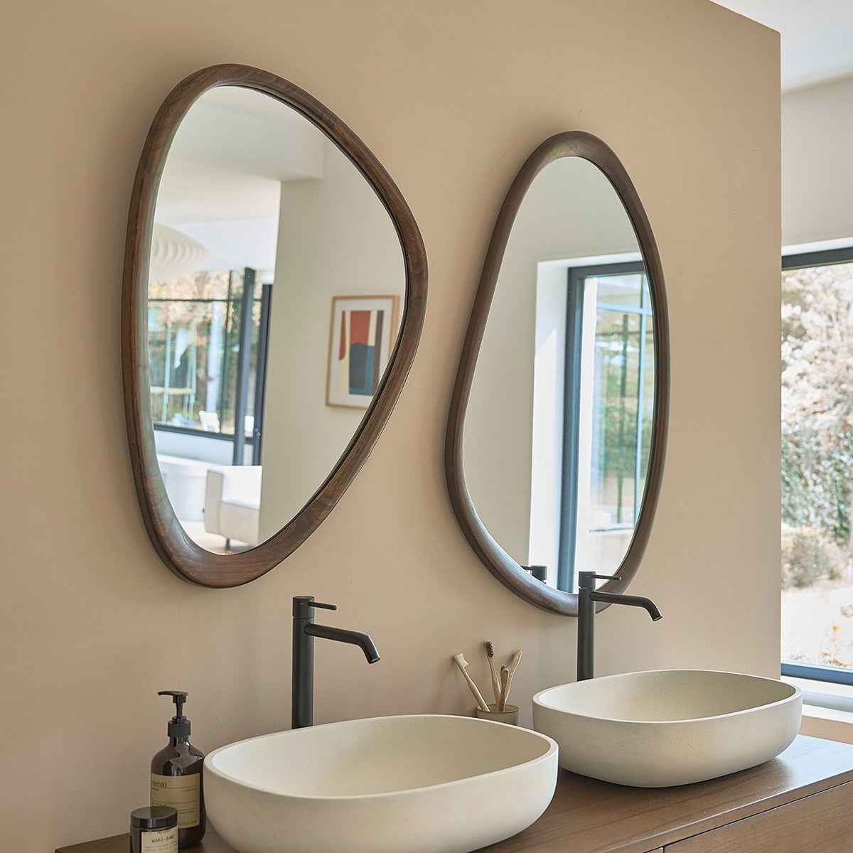 Miroir en mindi massif 90x60 cm