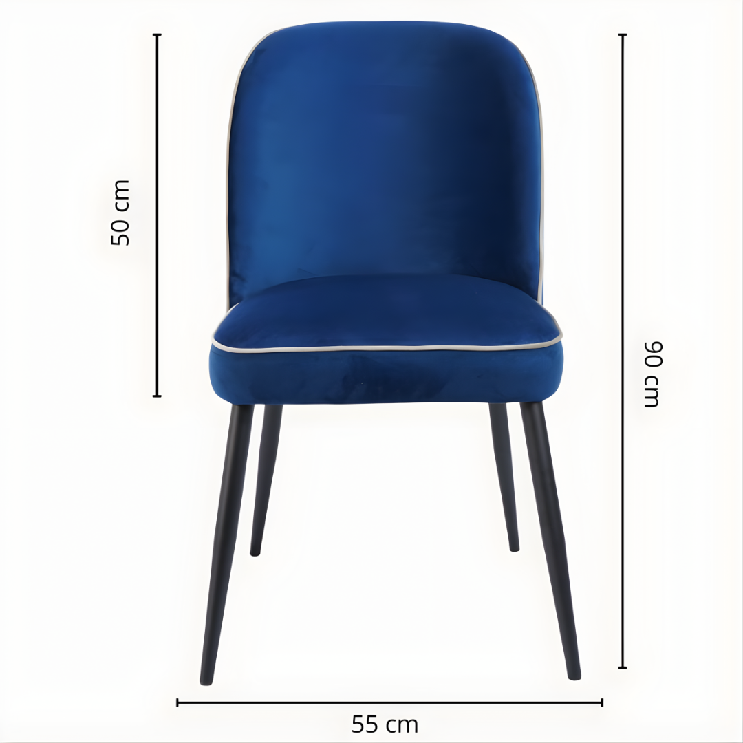 Velours Chic Chaise – Confort Antitache & Pieds Métal Noir - Le miroir.ma