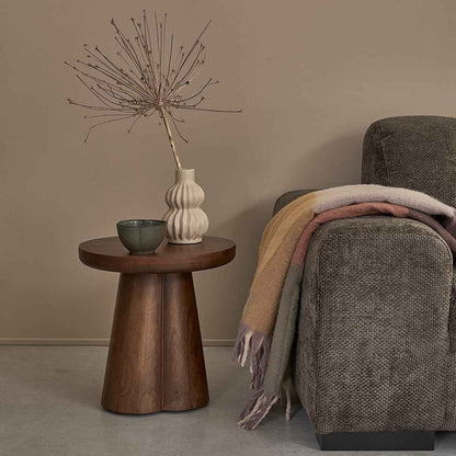 Table d’appoint en bois de manguier ronde