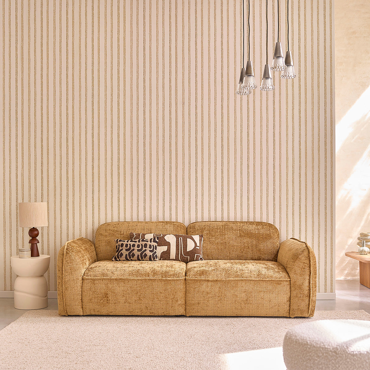 Table d'appoint en manguier massif effet béton - Le miroir.ma