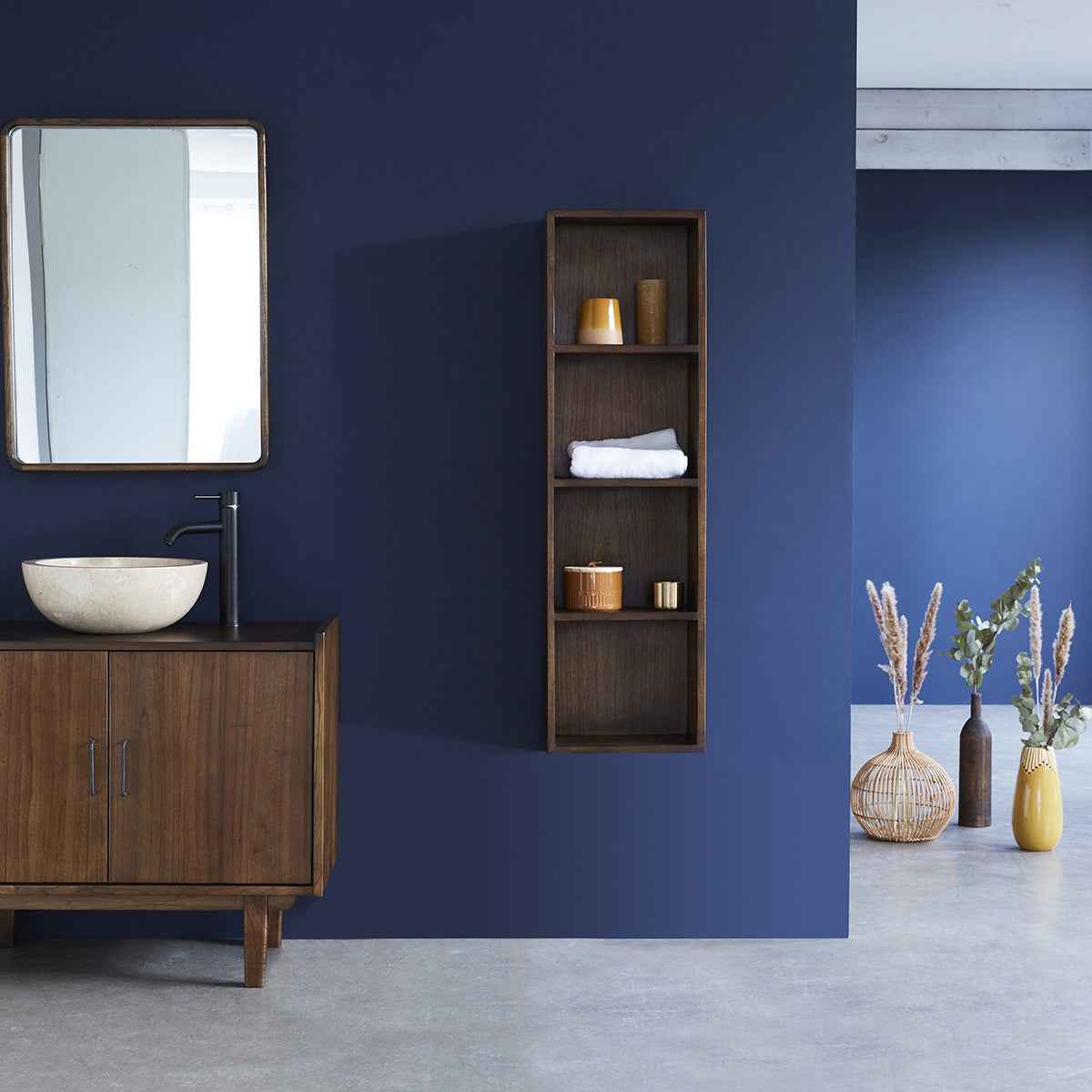 Miroir en mindi massif rectangulaire 80x60 cm