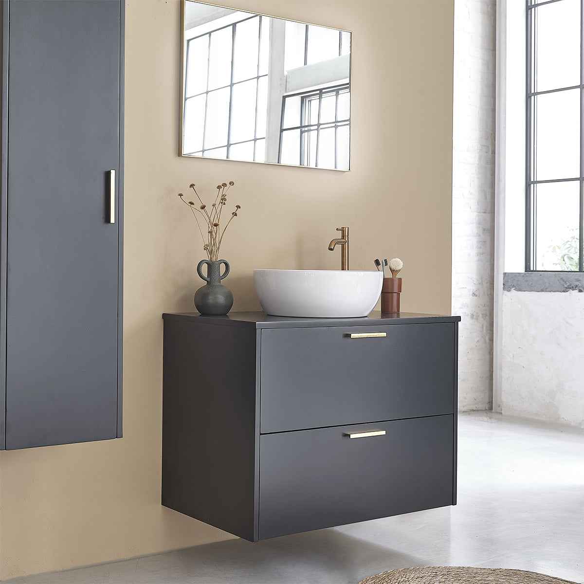 Miroir en métal doré rectangulaire 70x50 cm