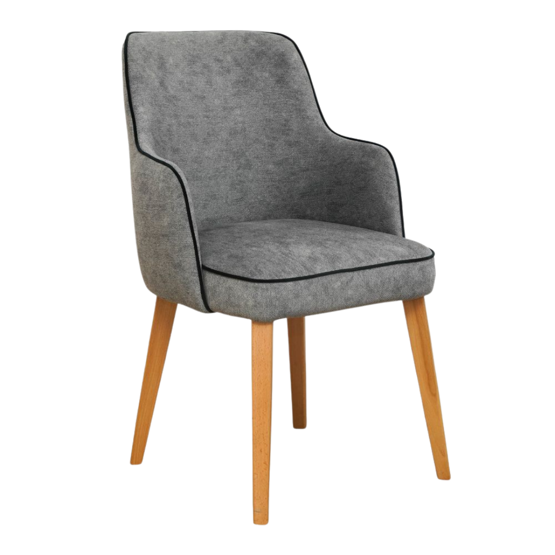 Chaise Scandinave en Velours Antitache – Pieds en Bois Massif