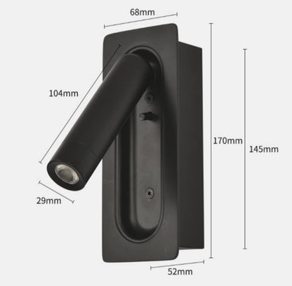 Applique murale & Liseuse de chevet simple noire