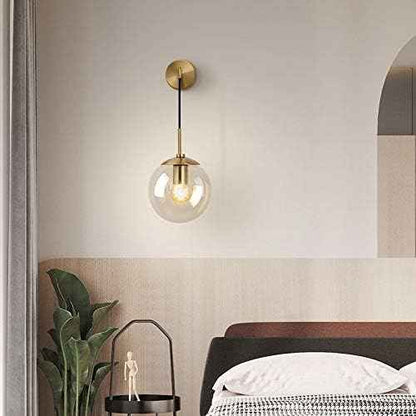 Applique murale pendue à globe champagne