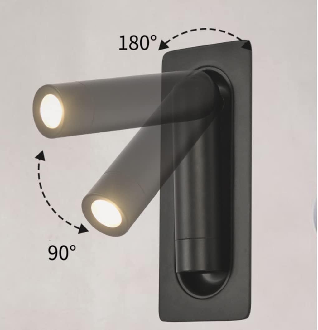 Applique murale & Liseuse de chevet simple noire