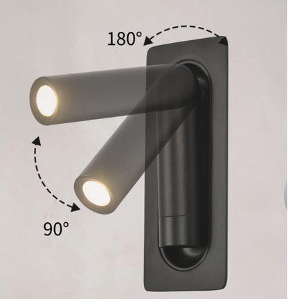 Applique murale & Liseuse de chevet simple noire