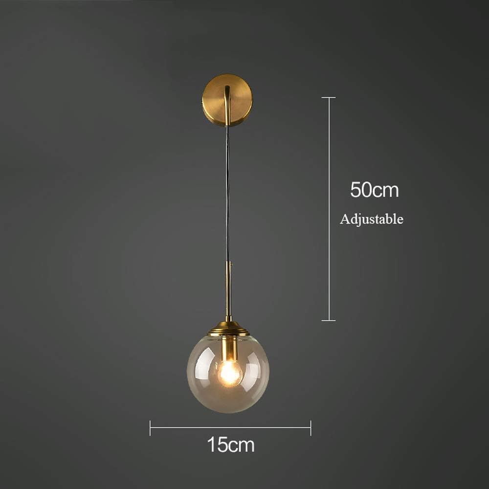 Applique murale pendue à globe champagne