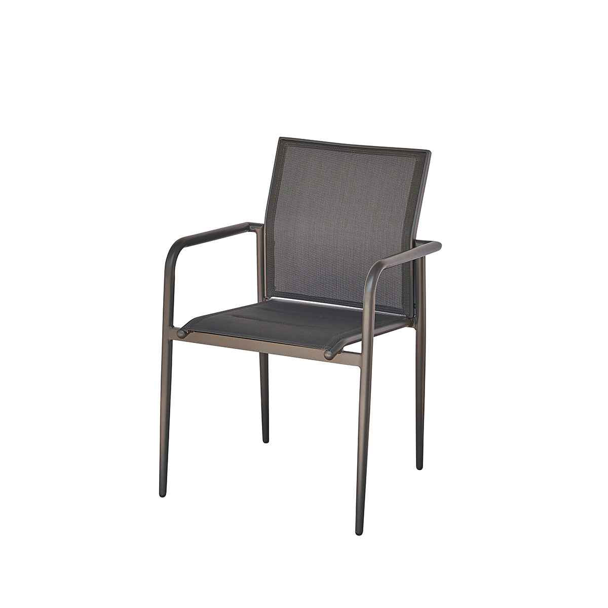 Fauteuil en aluminium et textilène gris